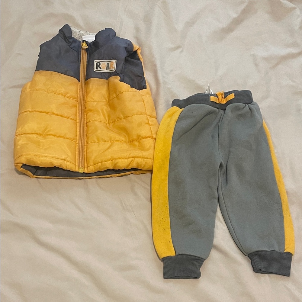 Little Ricky’s Boys 18M Kids Yellow and Gray Tracksuit